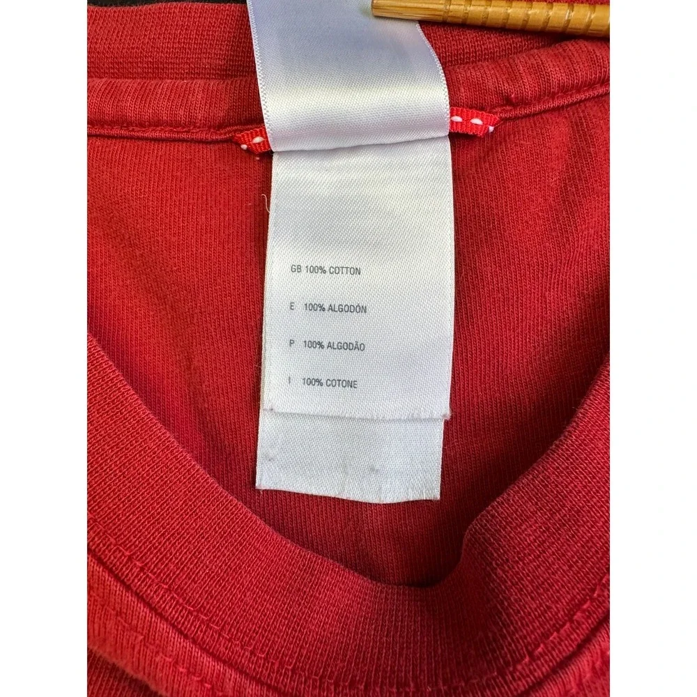 The North Face Red Long Sleeve T-Shirt Large Embroidered Logo Outdoor Tee Sun